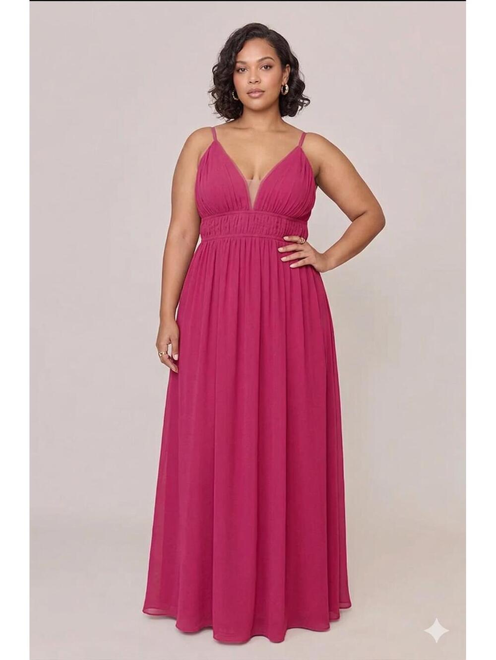 Revelry Alma Chiffon Dress – Hot Pink (Size 10)